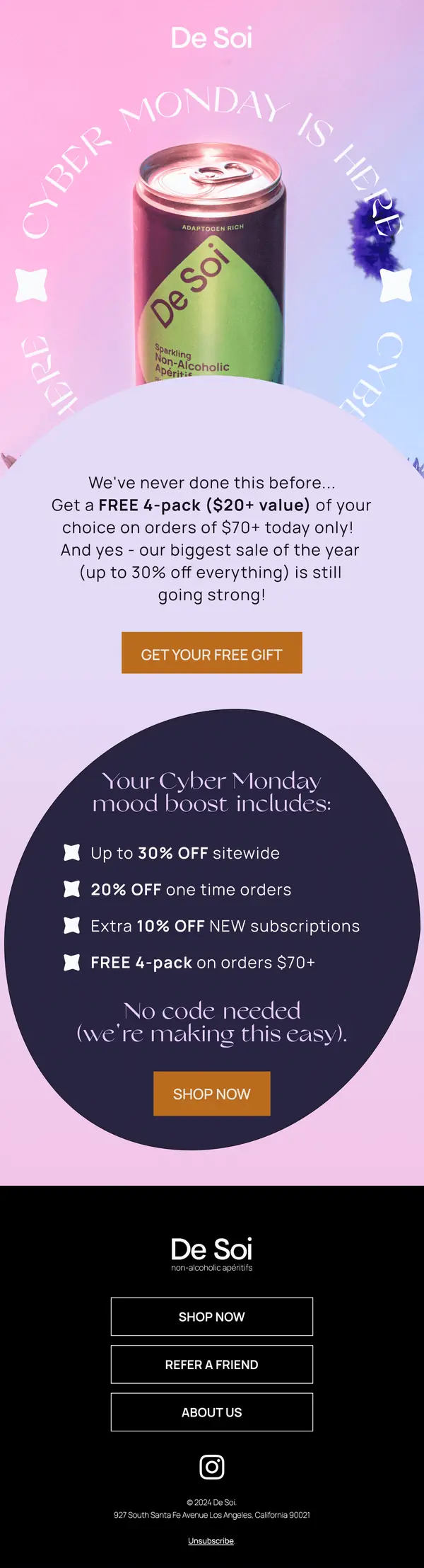 De Soi Cyber Monday email design