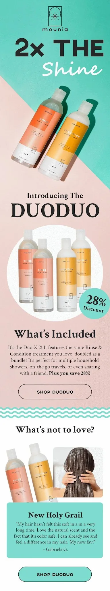 mounia 2x The Shine DUODUO email design