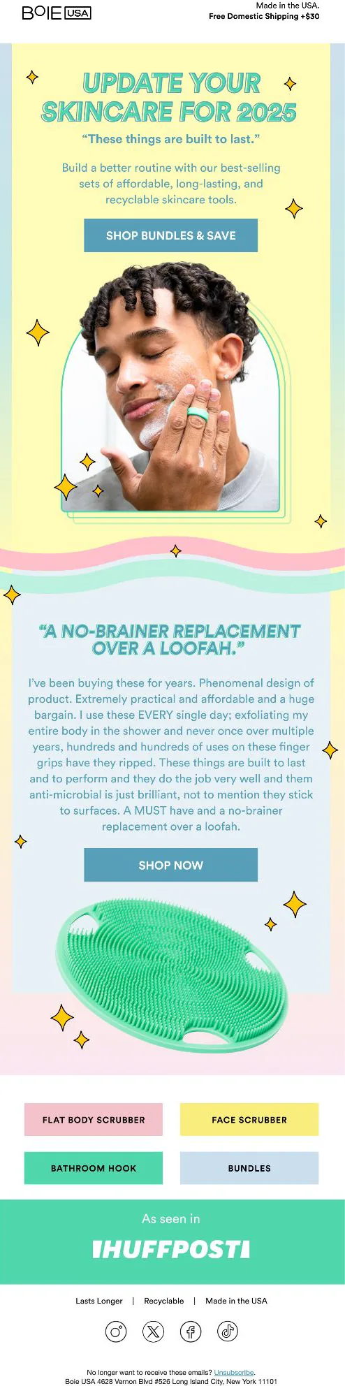 BOIE skincare email campaign