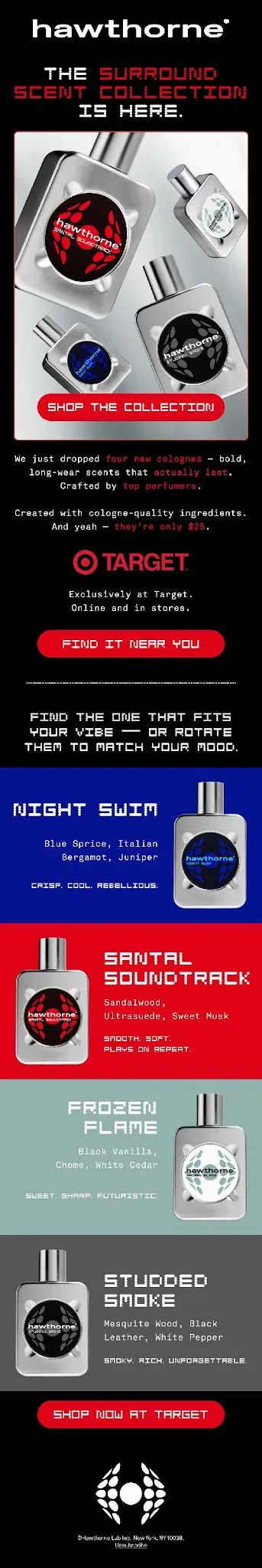 Hawthorne Surround Scent Collection email campaign