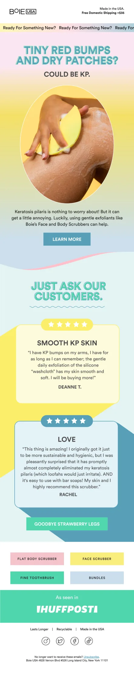 Skincare email campaign