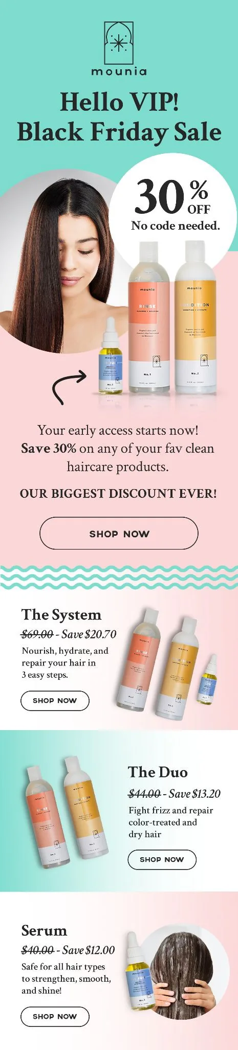 mounia Black Friday email campaign